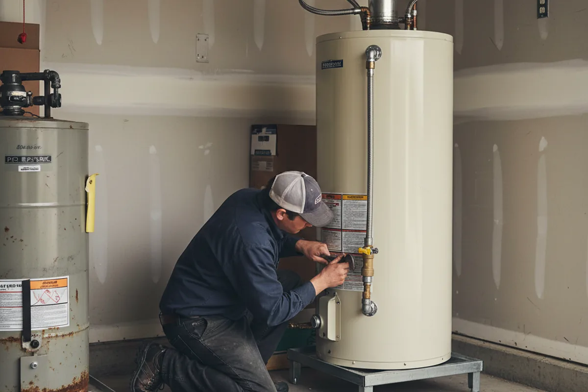 Water heater and shutoff valve replacement in New Paris